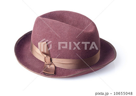 female felt hat isolated on white background 10655048