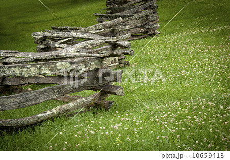 Weaverville,  Old wooden fence near Zebulon Baird Vance birthplace 10659413