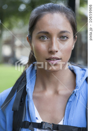 Portrait of young woman with backpack 10659966