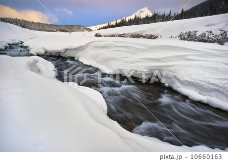 Winter stream on White River  10660163