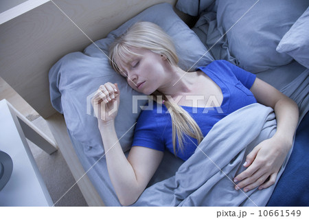Elevated view of sleeping woman 10661549