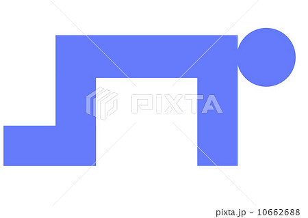 土下座する人　青　右向き 10662688