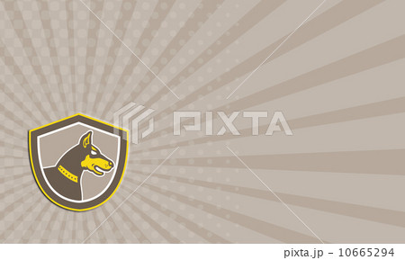 Business Card Doberman Pinscher Head Shield Retroのイラスト素材 [10665294] - PIXTA