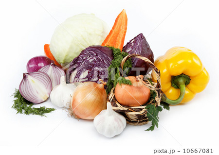 Healthy food. Fresh vegetables on a white background. 10667081