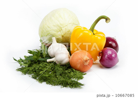 Healthy food. Fresh vegetables on a white background. 10667085