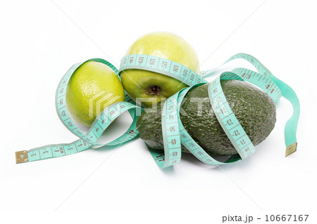 Natural products. Diet. Fresh fruit on a white background. 10667167