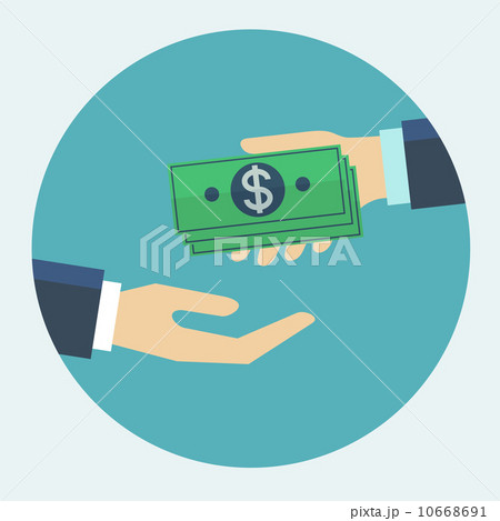 Hand giving money to other hand flat design vector illustration 10668691