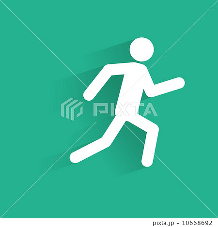 Running man icon silhouette with shadow Vector Illustration 10668692