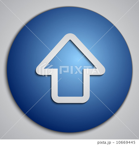 Vector round blue up arrow button made as paper cut image Vector round blue up arrow button made as paper cut image 10669445