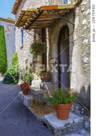 フランス プロヴァンス地方グルドンの風景の写真素材