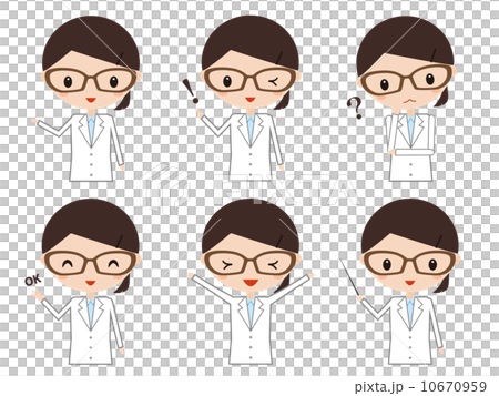 医者　研究者　表情　セット 10670959