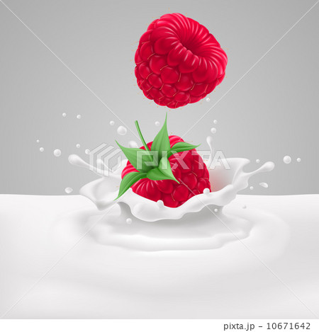 Raspberries with milk Raspberries with milk 10671642