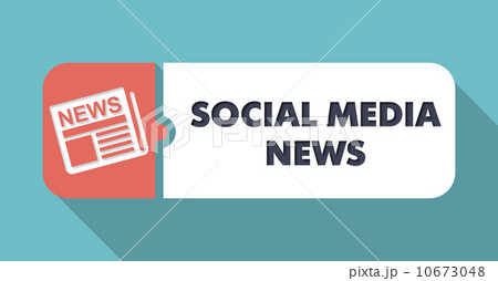 Social Media News on Blue in Flat Design. Social Media News on Blue in Flat Design. 10673048