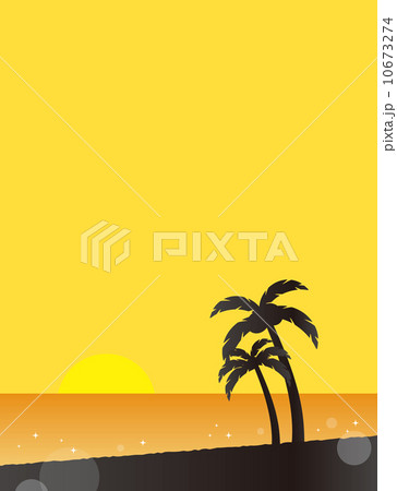 南国の夕日のイラスト素材 10673274 Pixta