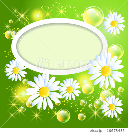 Wite frame with daisy and bubbles 10673485