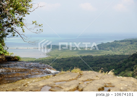 西表島 ピナイサーラの滝の上から見下ろすジャングル 西表島 ピナイサーラの滝の上から見下ろすジャングル 10674101