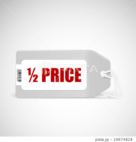 Blank price tag isolated on white 10674828