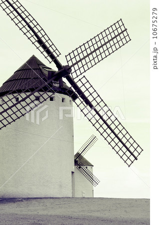 Old Spanish windmills, toned image Old Spanish windmills, toned image 10675279