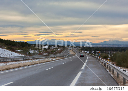 Empty highway in winter Spain Empty highway in winter Spain 10675315