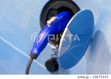 Electric Car Being Charged at the station 10675347