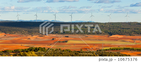 View of Castilla-La Mancha, Spain at winter 10675376