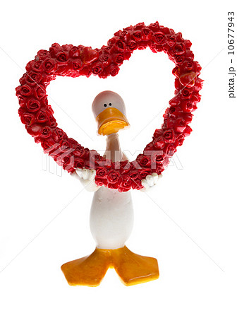 figurine of a duck with hearts on white figurine of a duck with hearts on white 10677943