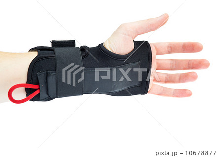 Wrist support with hand isolated on white. 10678877