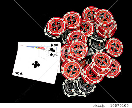 Cards and ultimate poker chips on black Cards and ultimate poker chips on black 10679106