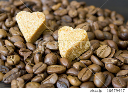 coffee beans, sugar hearts coffee beans, sugar hearts 10679447