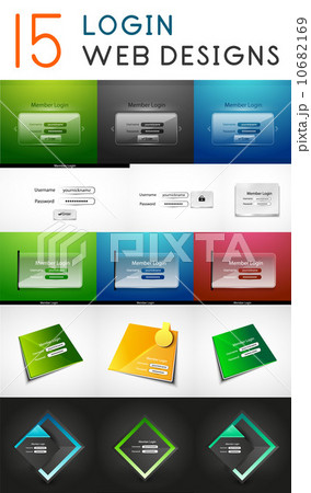 Vector mega set of login web design elements 10682169