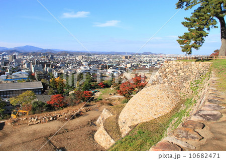 11月鳥取 鳥取城・天球丸巻石垣と鳥取市街地 10682471
