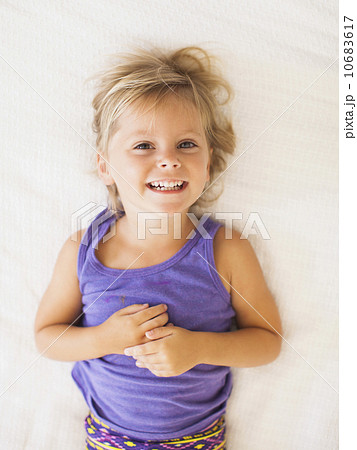 Portrait of girl (2-3) laughing 10683617