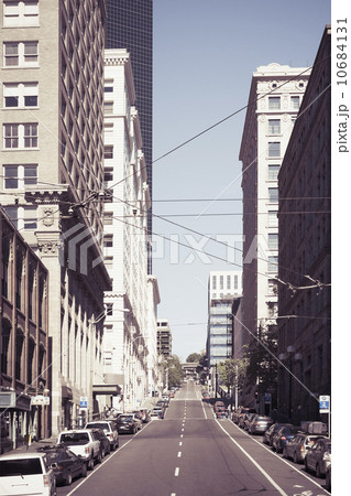 Empty street in downtown Empty street in downtown 10684131