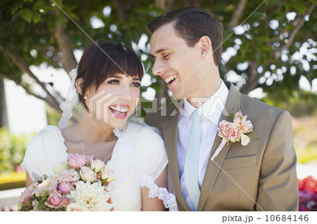 Portrait of young bride and groom Portrait of young bride and groom 10684146