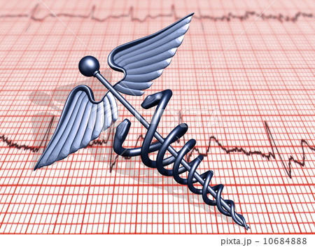 Caduceus and medical results print-out 10684888