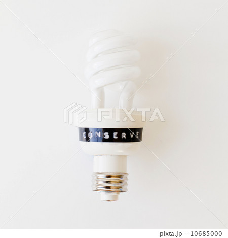 Energy efficient light bulb on white background, studio shot 10685000