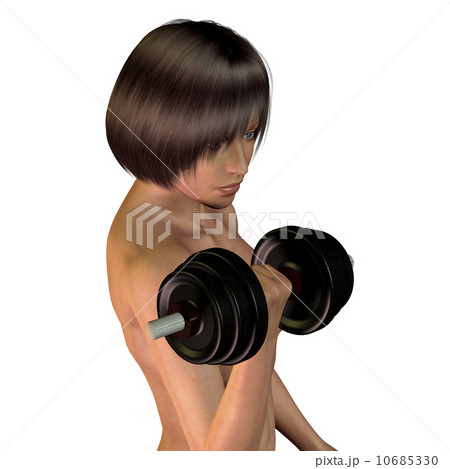 Androgynic person doing workout 10685330