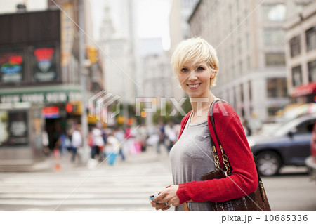 Portrait of woman on street 10685336