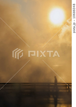 West Thumb Geyser Basin at sunrise 10686048