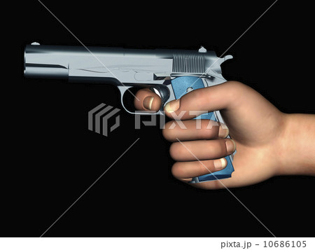 Digitally generated image of male hand holding pistol 10686105