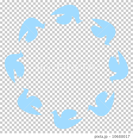 ハトのフレームのイラスト素材