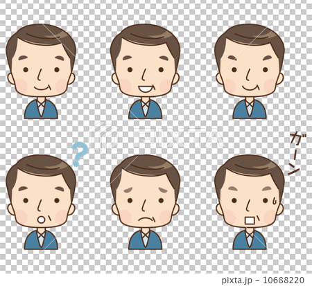 男性中年面部表情集 10688220