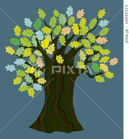 Oak tree with leaves - funny design 10690524