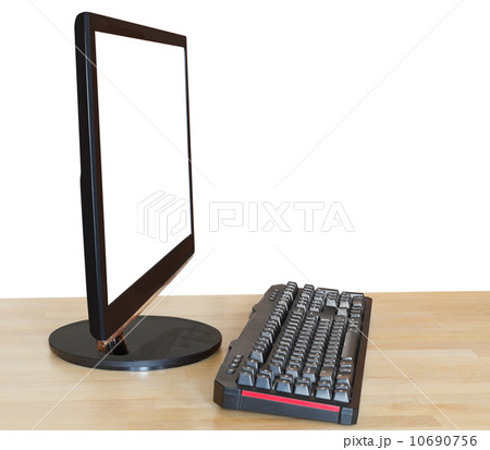 side view of computer black widescreen display 10690756