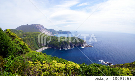 伊豆七島 神津島 多港湾展望台からの風景 伊豆七島 神津島 多港湾展望台からの風景 10691268