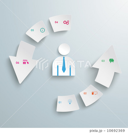 Success Arrow 6 Pieces Cycle Businessman PiAd 10692369