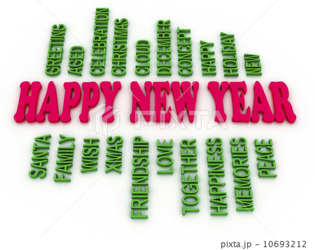 3d imagen Happy New Year in tag cloud 10693212