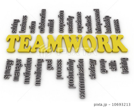 3d imagen a word cloud of teamwork related items 10693213