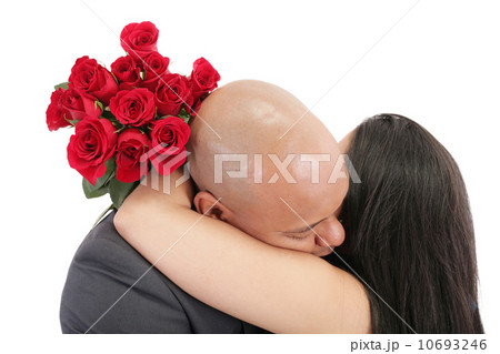 couple embracing isolated 10693246