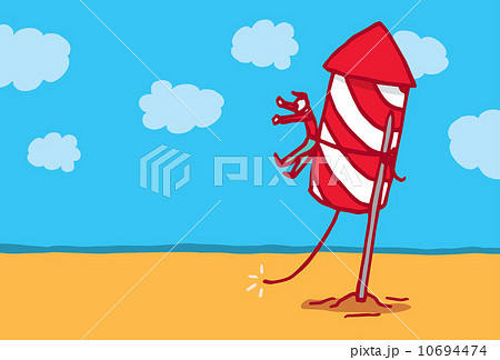 Man tied to fireworks about to lift off 10694474